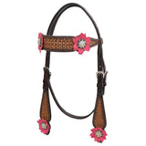 Bar H Equine American Leather Horse Saddle Tack One Ear Headstall  Breast Collar Browband Wither Strap Set
