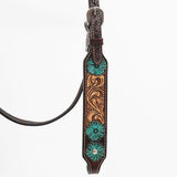 Bar H Equine Genuine Western American Leather Horse Premium Headstall & Breast Collar Set