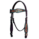 Bar H Equine Genuine Western American Leather Horse Headstall - Headstall