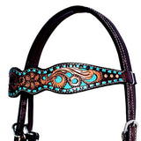 Bar H Equine Genuine Western American Leather Horse Headstall