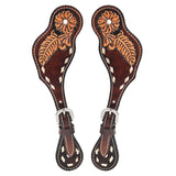 Bar H Equine Leather Spurs Straps for Adults Western Womens Spur Horse Riding Barrel Racing Show and Rodeo Strap Adult Women