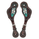 Bar H Equine Leather Spurs Straps for Adults Western Womens Spur Horse Riding Barrel Racing Show and Rodeo Strap Adult Women