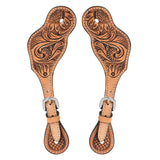 Bar H Equine Leather Spurs Straps for Adults Western Womens Spur Horse Riding Barrel Racing Show and Rodeo Strap Adult Women