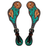 Jora Autumn Hand Painted Horse Western Leather Spur Strap