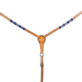 Genuine Quality Blue Rawhide Horse Western leather Breast Collar Tan