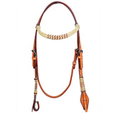 Jammie Rawhide Horse Western Leather Headstall Tan