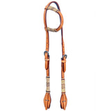 Natural Rawhide Horse Western Leather One Ear Headstall Tan