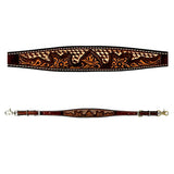 Floral Hand Carved Horse Western Leather Wither Straps Brown