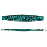 Turquoise Floral Hand Carved Horse Western Leather Wither Straps