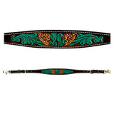 Floral Jora Autumn Hand Painted Horse Western  Leather Wither Straps Brown