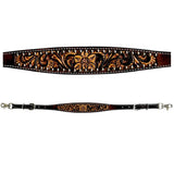 Darkish Florence Hand Carved Horse Western Leather Wither Straps