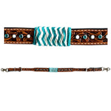 Turquoise Rawhide Horse Western Leather Wither Straps