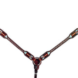 Arrow Hand Painted Horse Western Leather Breast Collar Brown