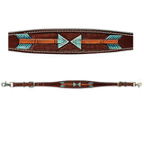 Turquoise Arrow Hand Painted Horse Western leather Wither Straps