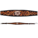 Floral Hand Tooled Horse Western Leather Wither Straps