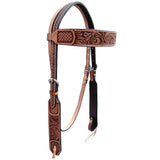 Floral Hand Tooled Horse Western Leather Headstall