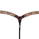 Leaf Hand Carved And Painted Horse Western Leather Breast Collar