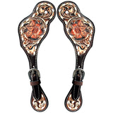 High Quality Floral Hand Carved Horse Western Leather Spur straps