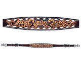 Sunflower Floral Hand Carved Horse Western Leather Wither Straps Brown