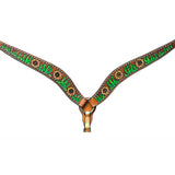 Cactus Sunflower Hand Painted Horse Western Leather Breast Collar